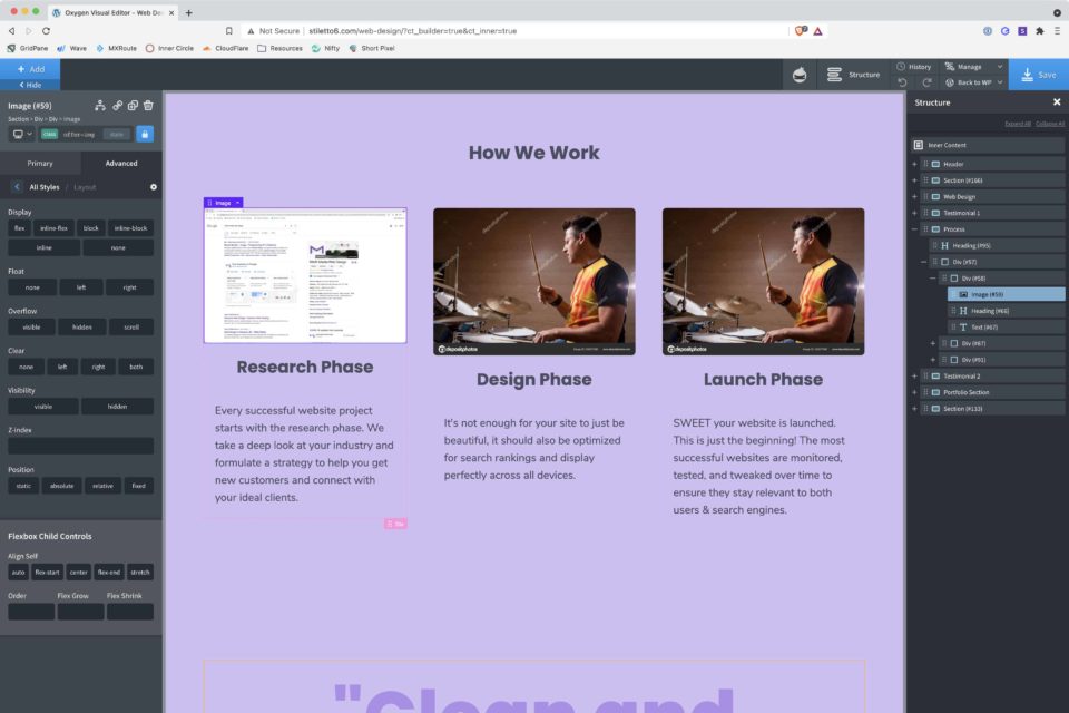 wordpress website design phase