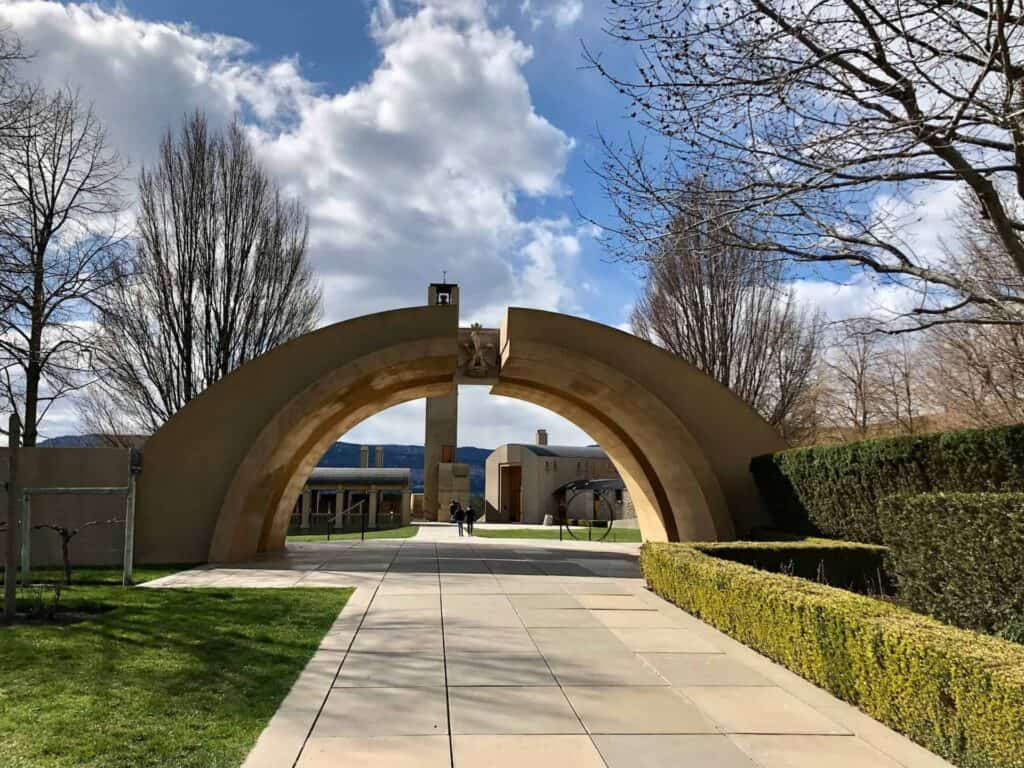 Modern architectural entrance to Mission Hill Windery in Kelowna, symbolizing Misfit Media Web Design’s Kelowna website design services.