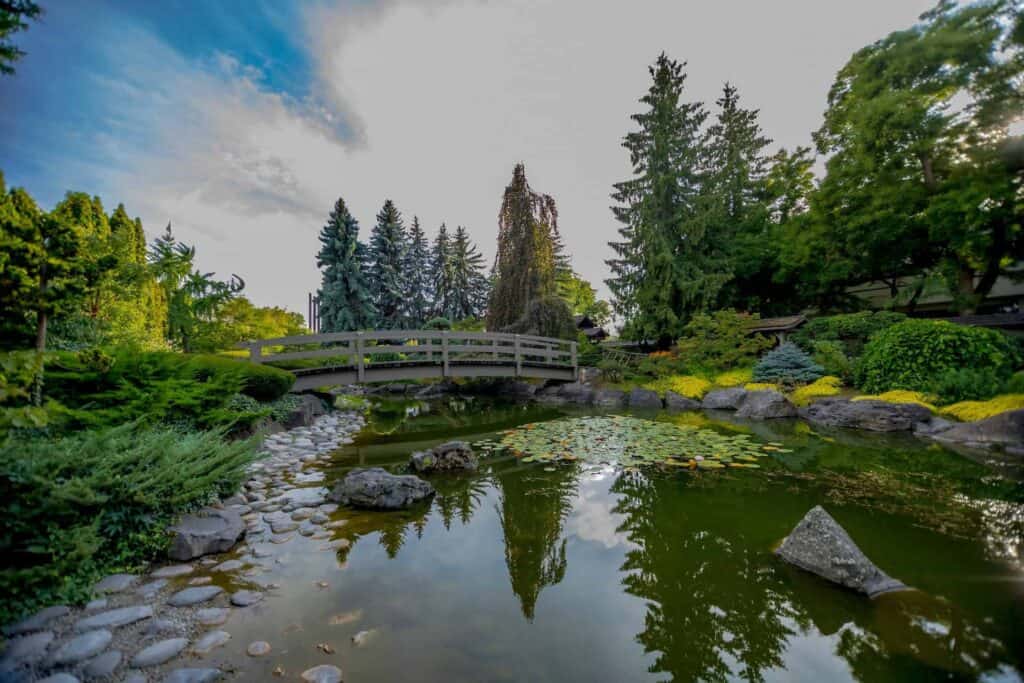 Serene image or Kasugi Japanese garden in Kelowna, representing local expertise in Kelowna search engine optimization by Misfit Media Web Design.