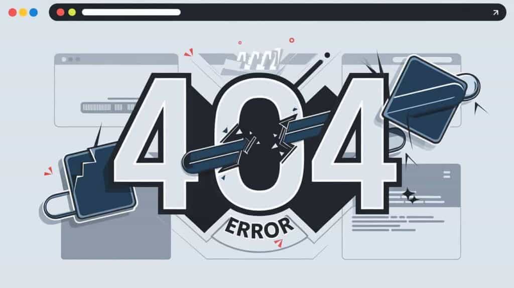 Illustration of a 404 error page, representing Misfit Media Web Design’s expertise in resolving 404 errors and optimizing websites.